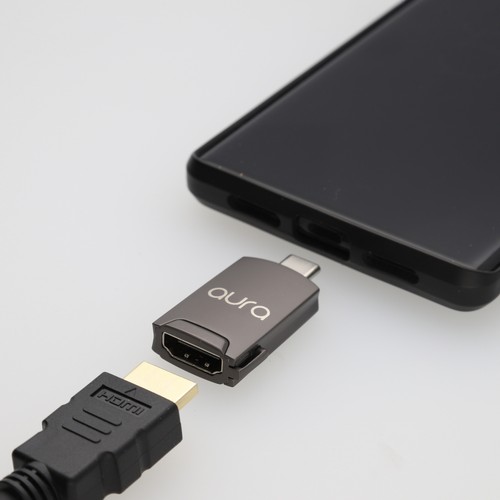 Aura USB Type C Vers HDMI Prise 4K 30Hz Vidéo Adaptateur Convertisseur All Métal - Afbeelding 2 van 7