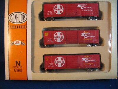 Con-Cor N   50' Modern Hi-Cube Auto parts box car 0001-008806 Santa Fe 3 Diff #s