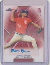 2021 Leaf Perfect Game National Showcase Murphy Brooks Magenta Auto 1/1