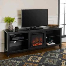 Mainstays Fireplace TV Stand for TVs up to 65 - Black Oak (8620335WCOM)  for sale online | eBay