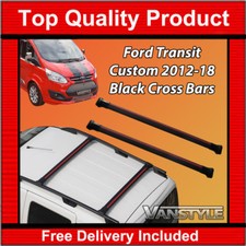 FITS FORD TRANSIT CUSTOM 12-18 BLACK CROSS BAR SET FOR OUR ALUMINIUM ROOF BARS