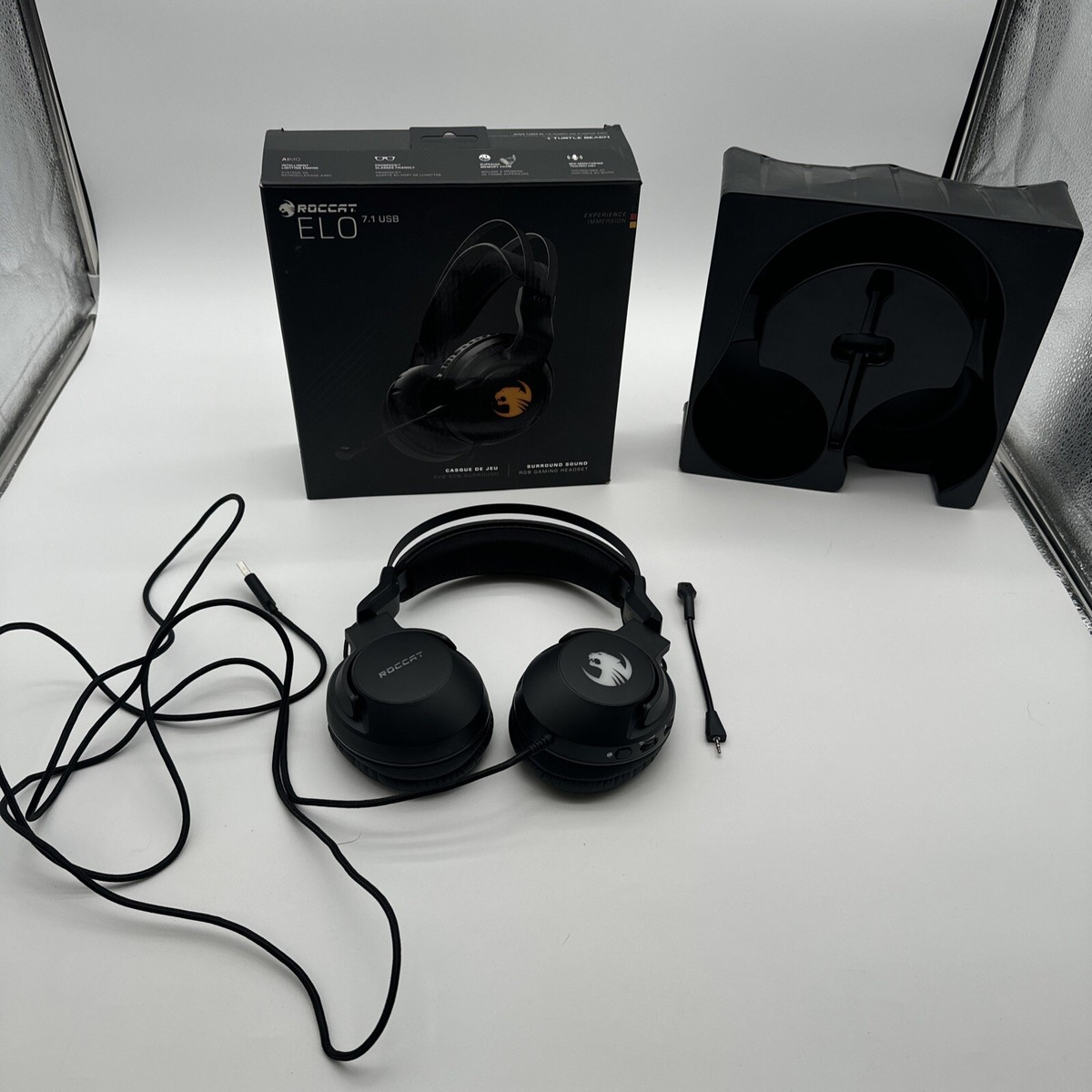ROCCAT - Elo 7.1 Surround Sound USB RGB PC Gaming Headset Black | eBay