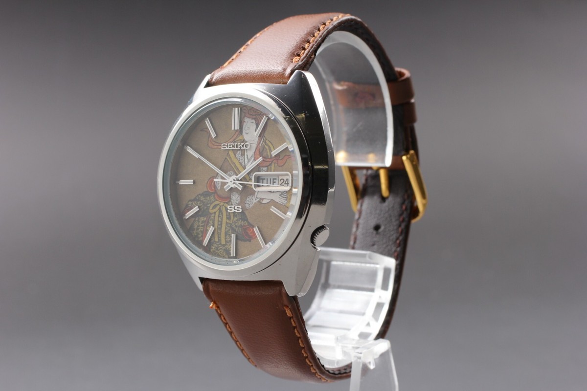 Vintage 1975y OH [N MINT] SEIKO 5 Actus SS 6108-8670 UKIYOE 38mm