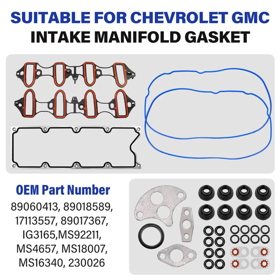 Комплект прокладок впускного коллектора для GMC Yukon Chevrolet Silverado 1500 4,8 л 5,3 л 6,0 л - Изображение 3 из 4