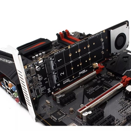 Carte d'extension SSD NVME PCIE 4.0 x16 vers M.2 M-Key, prend en charge 4 SSD Nvme M.2 Newogu - Photo 3/10