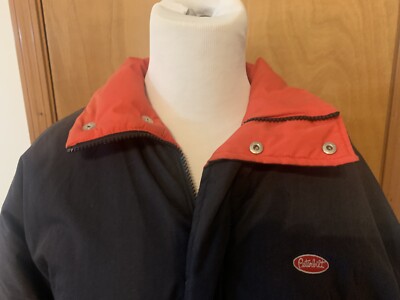 Men's VTG Peterbilt Trucking Black/Red lined snap jacket -S