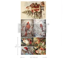 Redesign with Prima "Festive Cardinal" Decoupage Decor Paper Pack, A3 Size