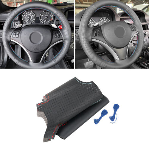 DIY Lenkrad Lenkradbezug Leder für BMW M Sport 1 3 ER E82 E87 E90 E84 Rote Blaue - Afbeelding 4 van 9