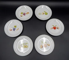 Crate And Barrel Nancy Green Fruit Fromage Appetizer Cheese Plates 6-1/2 In S/6
