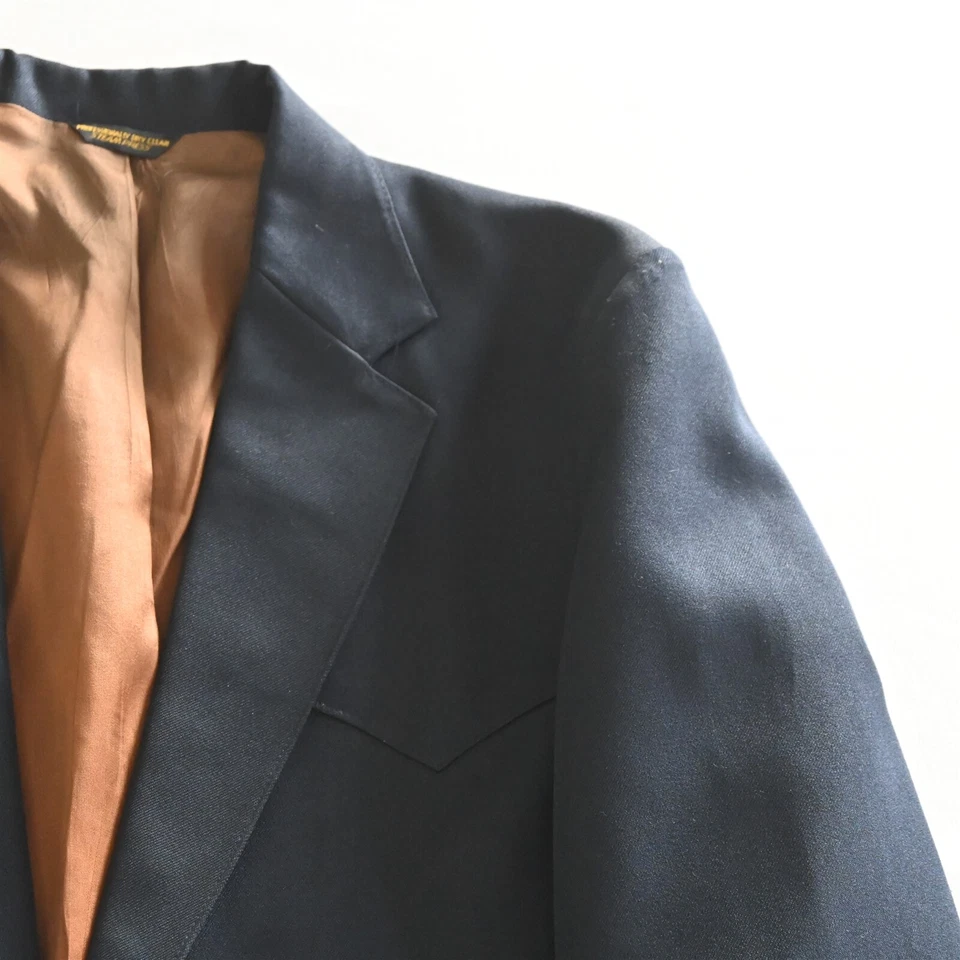 Abrigo Blazer De Colección Levi's 40R Azul Marino Poliéster Hecho en EE. UU. Yugo Occidental Para Hombres Deportivo Foto 2 de 4