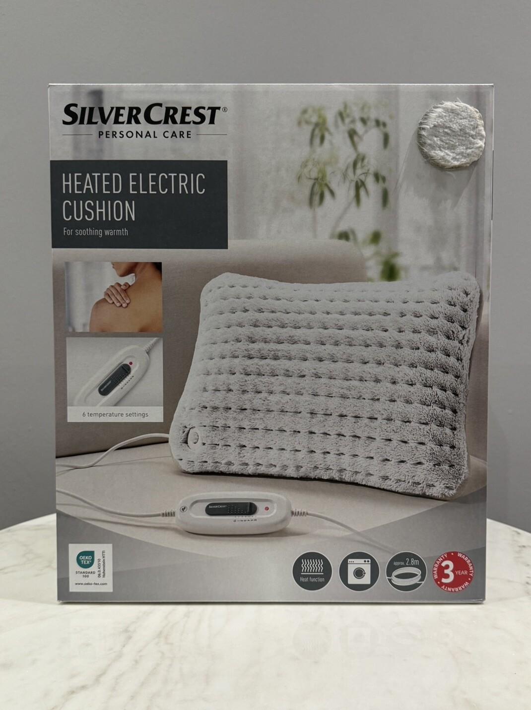 Homefront Luxurious Electric Heated Cushion Grey (261684) for sale