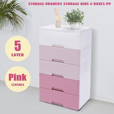 Storage Cabinet Clothes Home Cloth Storage Pink PP Tower Toys Storage Dressers