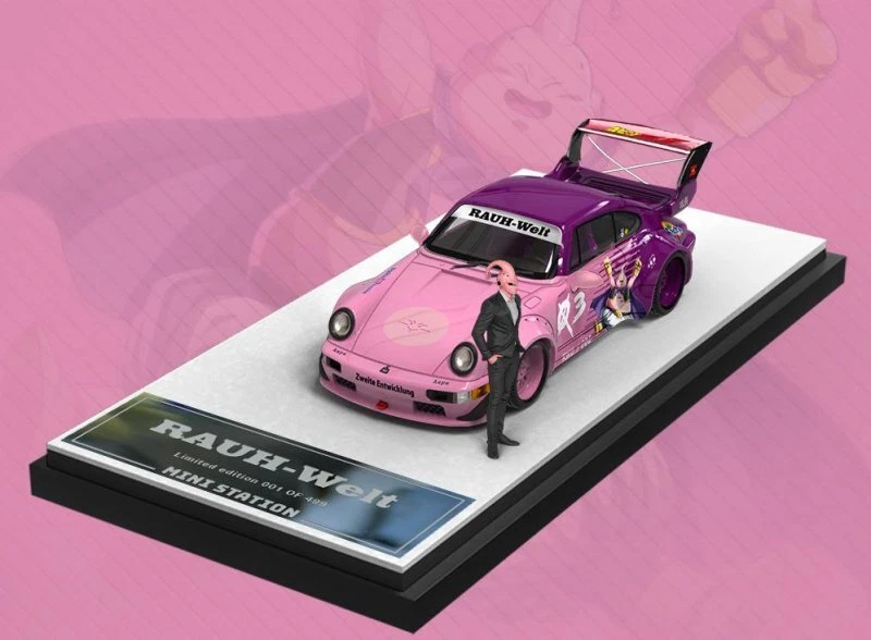 PORSCHE RWB Dragon Ball Z + Figure - Mujakina Majin Bu - Mini Station 1:64 - Immagine 3 di 4