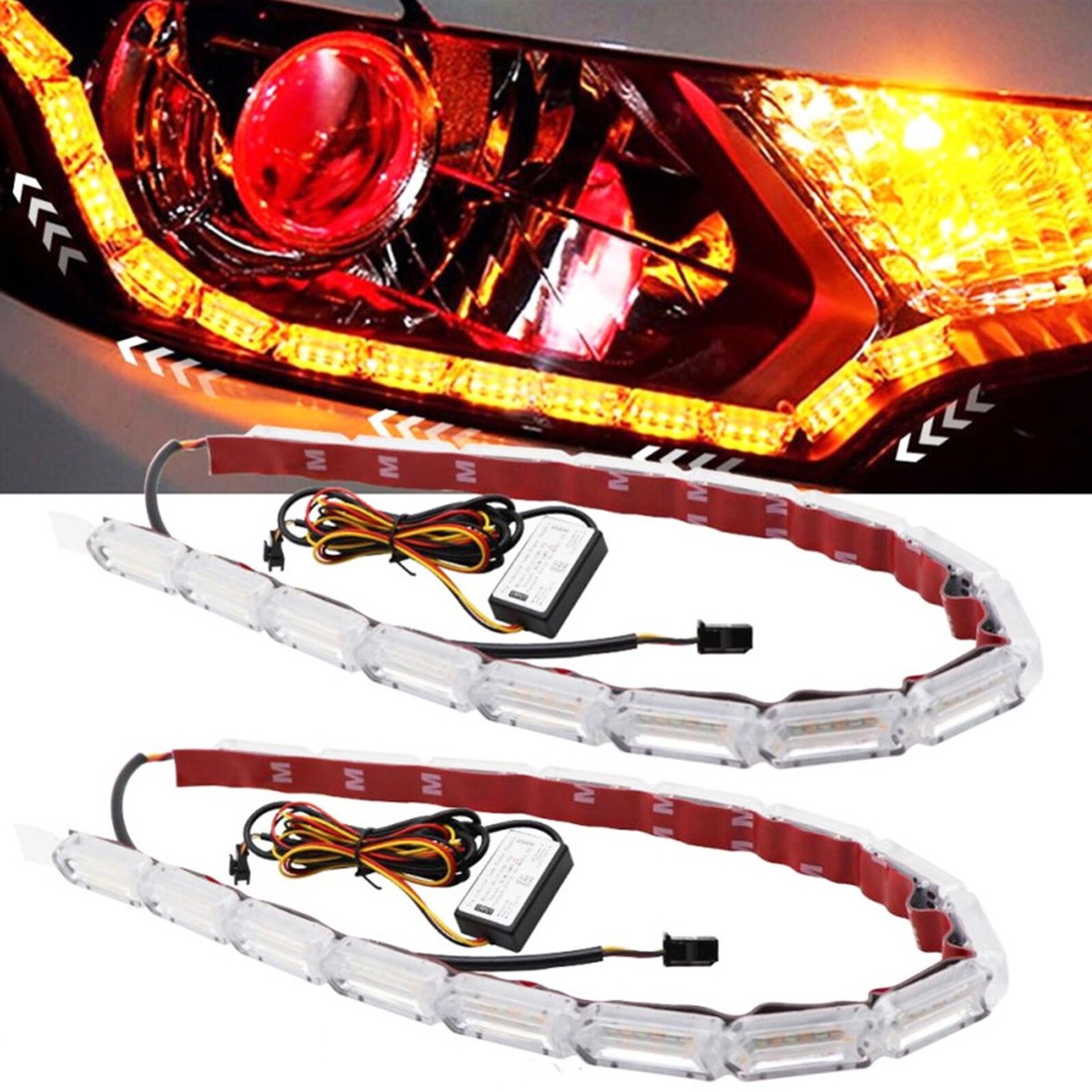 Flexible Soft Tube LED Strip Turn Car Headlight Lamp Daytime Running Light DRL E - Foto 2