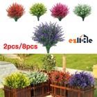 Plastic UV Resistant Artificial Flowers Bundles Fake Plants Outdoor Faux