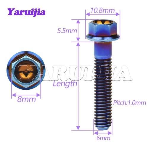 M6 Titanium Flange Bolt Hex Screw 10 15 2025 30 35 40 45 50 55 60 75 80 90 100mm - Picture 2 of 12