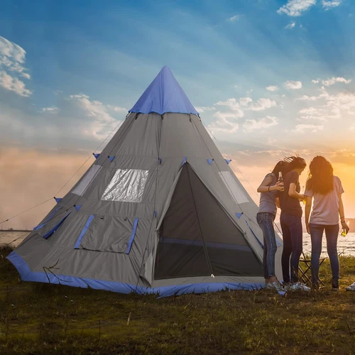 Spacious 12ft Teepee Tent for 6-7 People - Perfect for All Seasons!