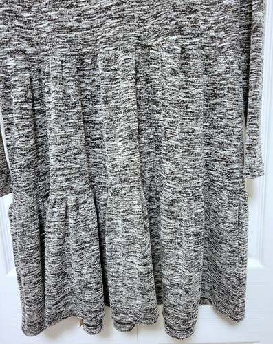 Lou & Grey for Loft Small Dress Black & White Casual Stretch Dress Ruffle Bottom - Picture 3 of 12