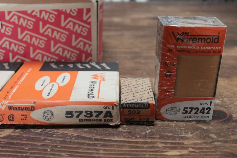 Vintage Wiremold Raceway Electric Track Accessories, Fixture Boxes, Box ...