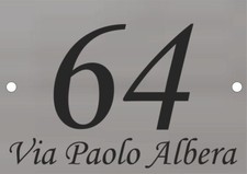 TARGA IN ALLUMINIO CON NUMERO CIVICO CON CARATTERE MODERNO 10X15 CM