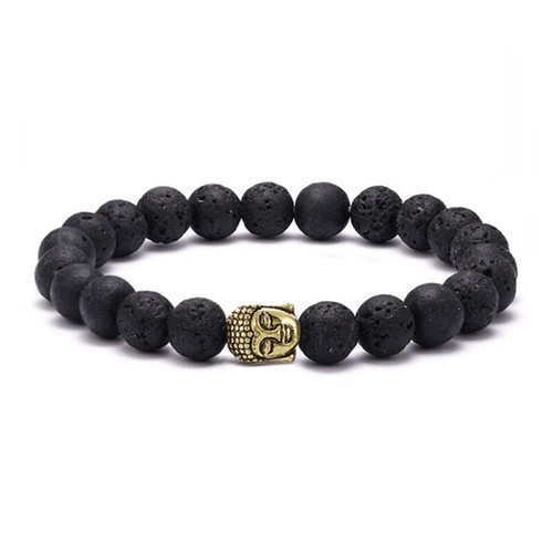 Natural Beaded Bracelet Buddha Pink Gold Chakra Healing Mala Gemstone Healing XO - Picture 6 of 10