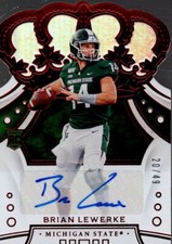 2020 Crown Royale Draft Picks Signatures Red #90 Brian Lewerke Auto /49 - NM-MT