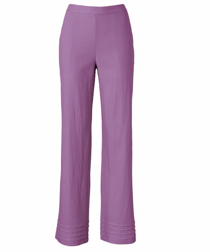 Damart Linen Rich Trousers Mauve Size 