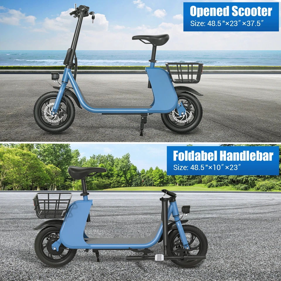 Bicicleta Eléctrica Plegable E 450W Scooter Eléctrico con Asiento Ebike Certificado UL 2849 Foto 3 de 4
