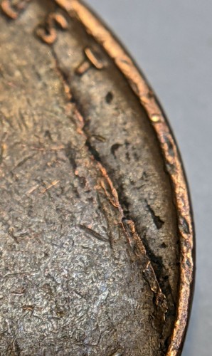 1946-S Lincoln Wheat Cent Error Delamination Penny - Picture 3 of 4