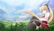 Landscape anime girls grass sky blonde ponytail Custom Gaming Mat Desk