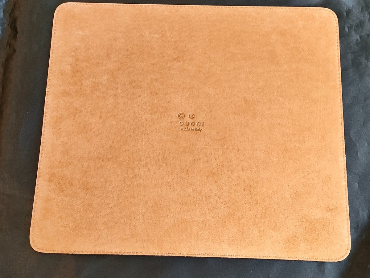 GUCCI Mouse Pad Leather Guccissima GG Logo Gold | eBay