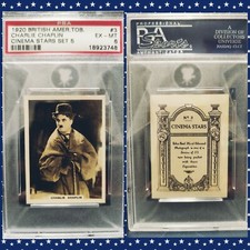 ⭐ 1920 BAT Cinema Stars Series 5 Charlie Chaplin Card PSA 6 