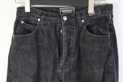 Vintage VERSACE JEANS COUTURE VJC Medusa Black Denim Baggy Jeans