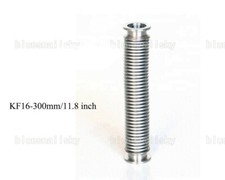 USA KF16 L 300mm Flange Flexible Bellows Hose SS304 Vacuum Pipe Tube Corrugated