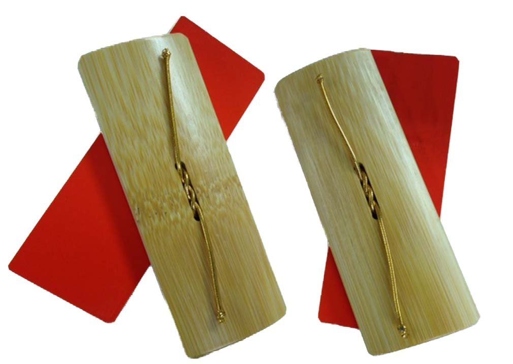 2 Pairs of Japanese Kachi Kachi Obon Odori Natural Bamboo Made