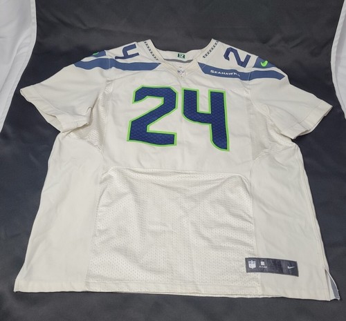 🏈NIKE White NFL 5G On-Field Seattle Seahawks MARSHAWN LYNCH #24 Jersey (56-XXL) - Picture 1 of 23