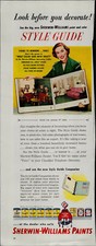 1951 Sherwin Williams Paints Lady Holding Photo Book Open Vintage Print Ad 1674