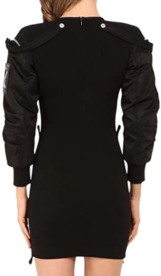 DSQUARED2 Abito da donna nero in maglia moto lana taglia small L28313