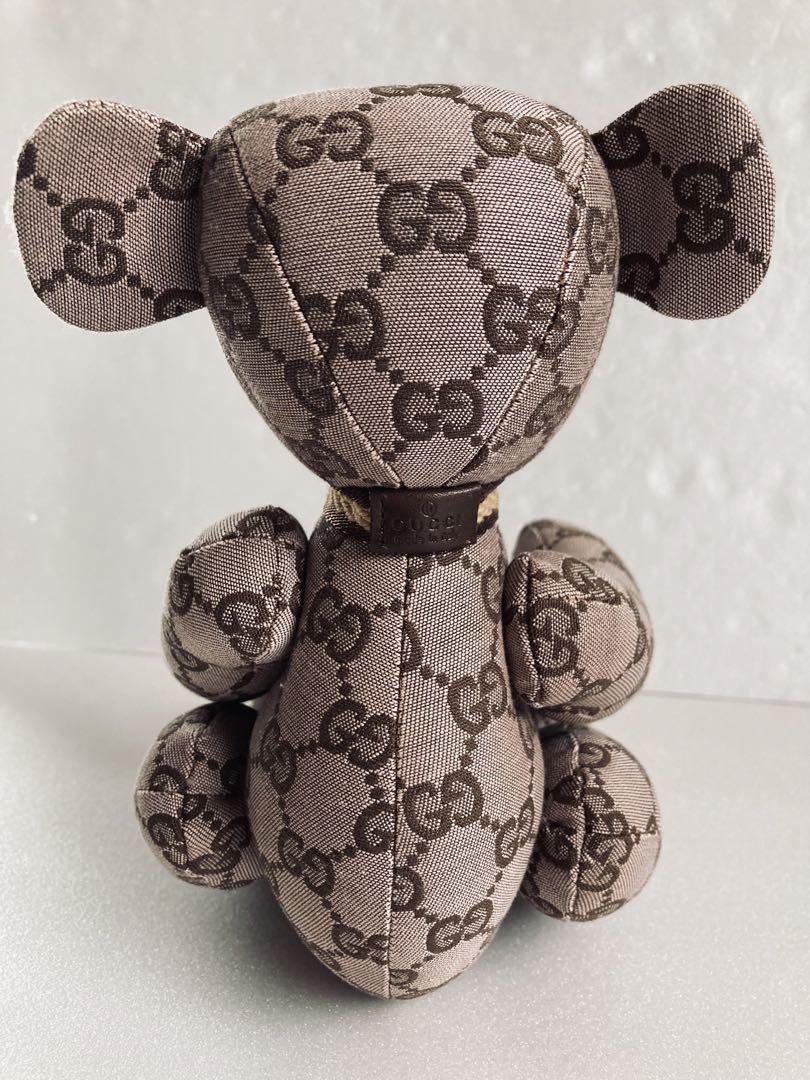 Gucci GG Canvas Teddy Bear Fluffy Teddy Set of 2 Color Beige Blue