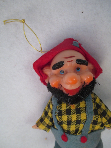 4 vintage felt knee hugger Christmas ornaments hobo hillbilly Japan - Picture 19 of 19