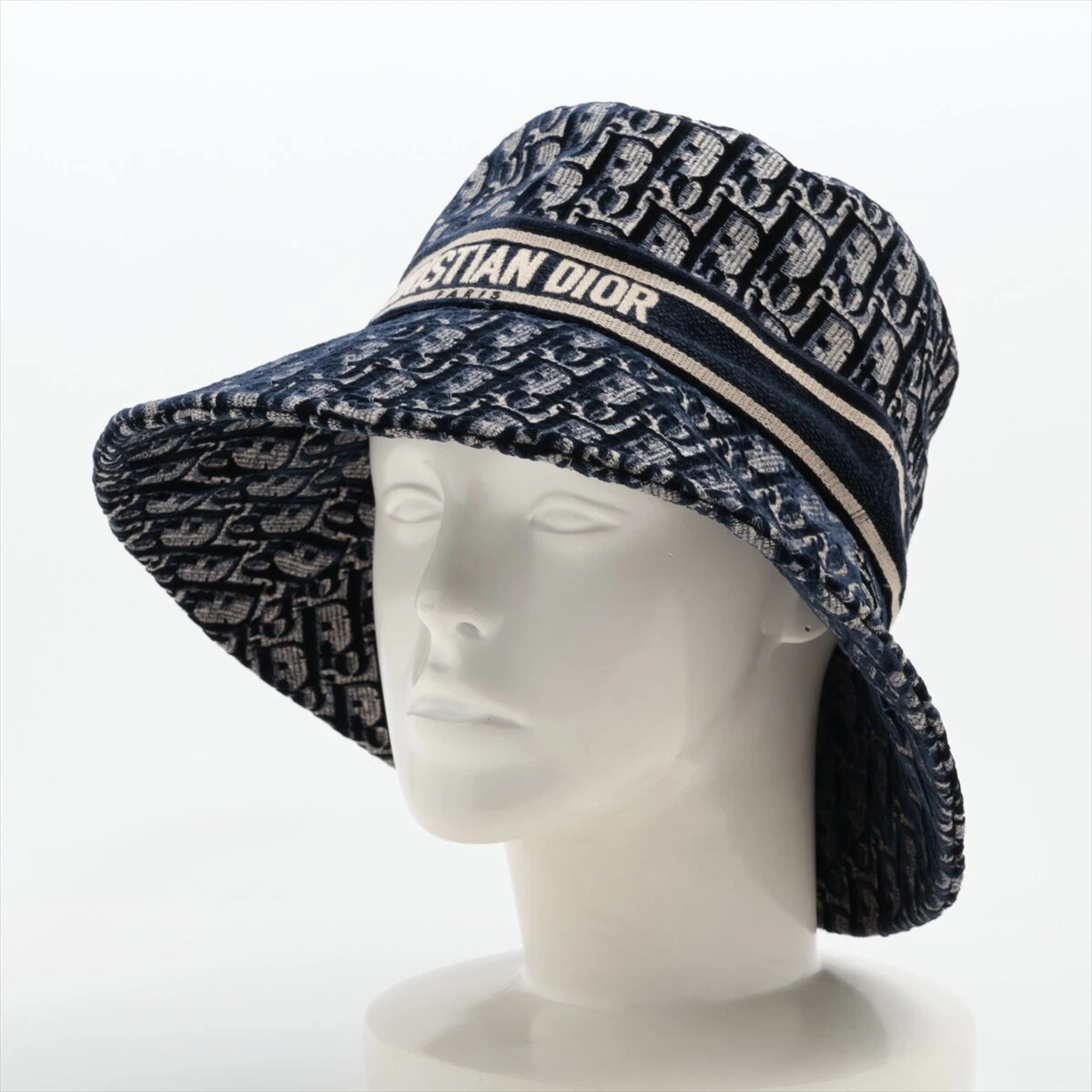 Chapeau oblique Dior 05CDO924I134 58 coton x rayonne x nylon bleu marine