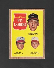 1962 Topps Win Leaders #58 ~~ Warren Spahn ~~ Nice Card