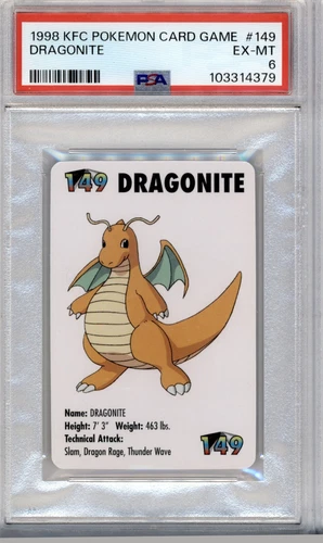 PSA 6 ENGLISH POKEMON KFC DRAGONITE #149 APPLAUSE 1998 349B