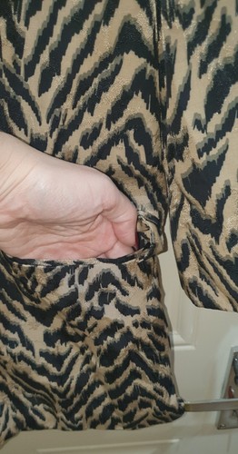 MANGO MNG SUIT Womens Animal Print Brown Blazer Jacket Size Small VGC - Picture 6 of 11