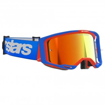 Alpinestars Vision 8 Goggles - WORDMARK Blue/Orange (w/Mirror Red Lens)