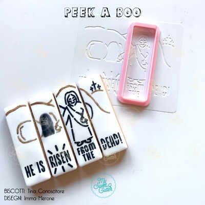 Peek A Boo Buona Pasqua Stencil He Is Risen Cookie Cutter Formine Biscotti