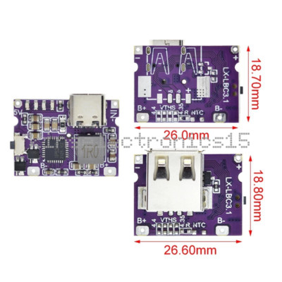 3.1A 5V Type-C USB Boost Converter Step-Up Power Module IP5310 Mobile Power Bank
