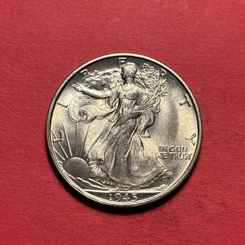 (1) Beautiful Antique 1945-S Walking Liberty Half Dollar CHOICE BU-BRILLIANT UNC