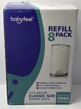 Babyfeel Refill 8 Pack Compatible w/DEKOR CLASSIC Size Diaper Pails Holds 3960