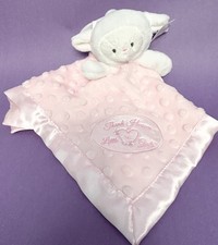 Little Me LAMB Thank Heaven For Little Girls Security Blanket Rattle Satin Oval